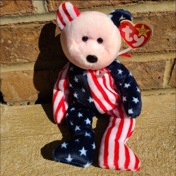 ❤🤍💙Vintage Beanie Baby Spangle the bear - Picture 9 of 9